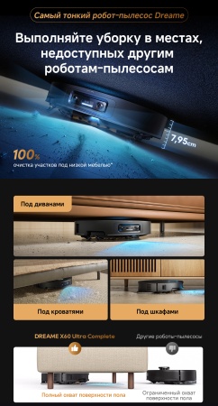 Робот-пылесос Dreame Vacuum Robot X60 Ultra Complete Black
